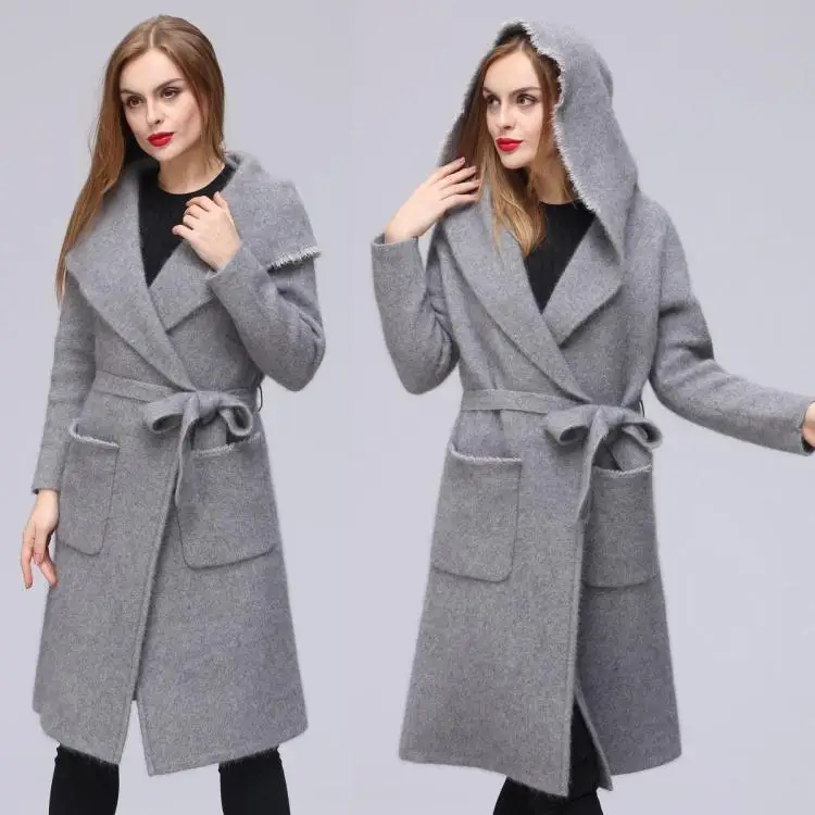 Новинка зимнее Норковое кашемировое пальто норковый кашемировый свитер для