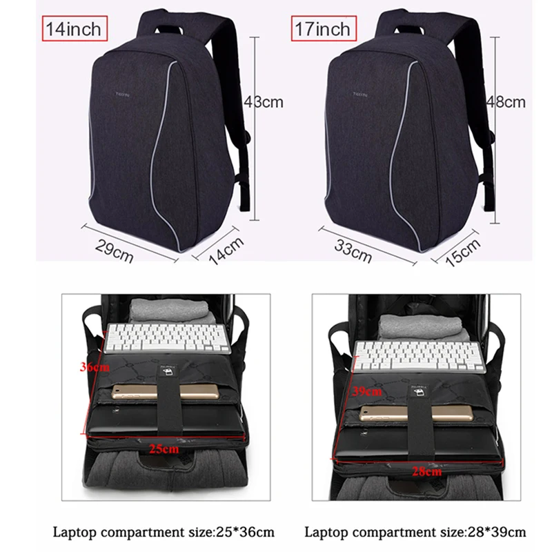 2018 Tigernu Brand Anti Theft Design мужская Рюкзак Бизнес Женщин 14 15.6 17 Дюймов Отдыха и