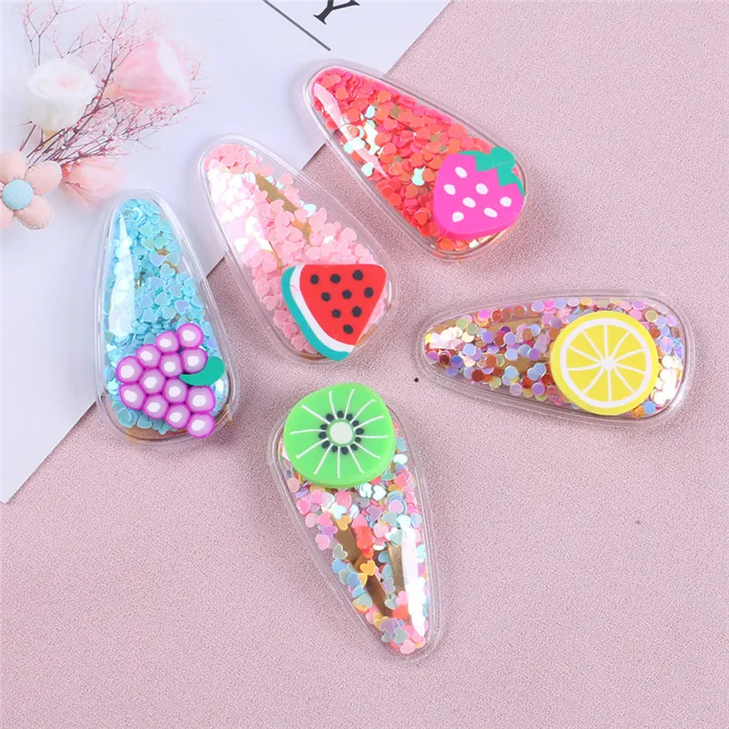 

5Pcs Kid Infant Baby Girls Cartoon Fruit Hairclip Hairpin Barrettes Headwear Set Colorful Mini Clip For Baby Girls 30LY02