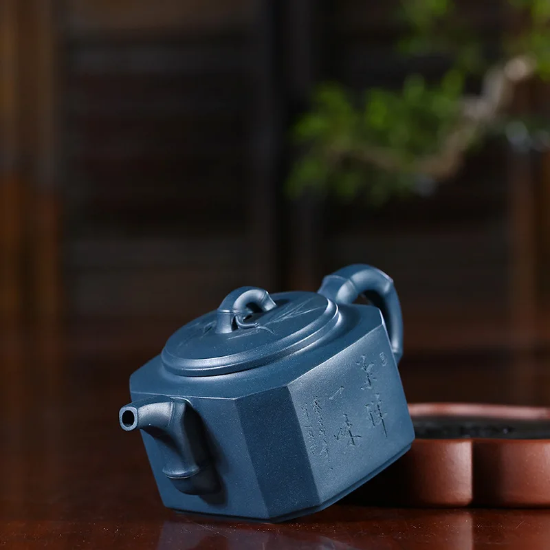 Yixing Purple Sand Pot Famous Artisans Hand-made Raw Mine Green Mud Sifang Zhujin Kungfu Teapot Teaware Gift | Дом и сад