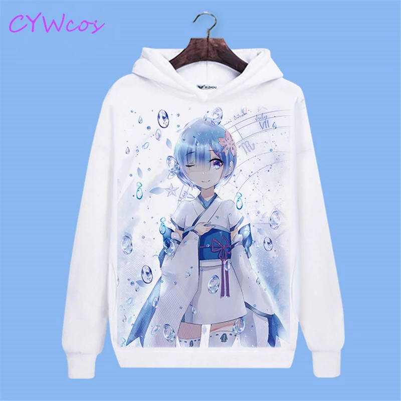 Rem and Ram Re:Life in a different world of zero куртка с капюшоном для косплея топ принтом аниме