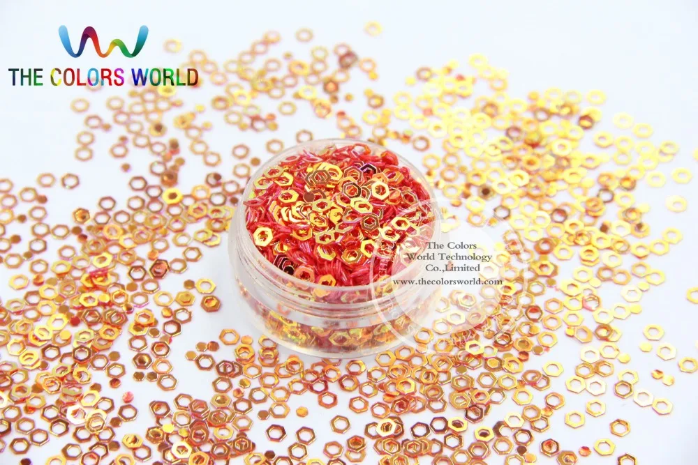 

LJ4-4 Amazing Hexagon shape sequins for nail Art or DIY decoration