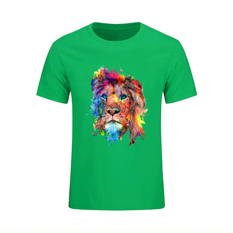 2017 платье де Феста красочные Лев Графический роспись забавная футболка для