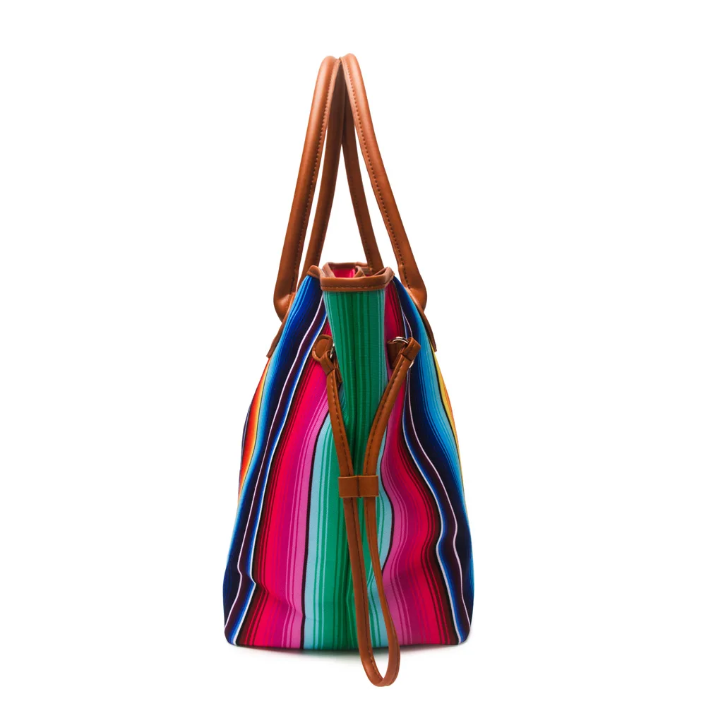 Большая вместительная полоска Aztec Tote оптом заготовки холст Serape String Travel DOM1061086 |