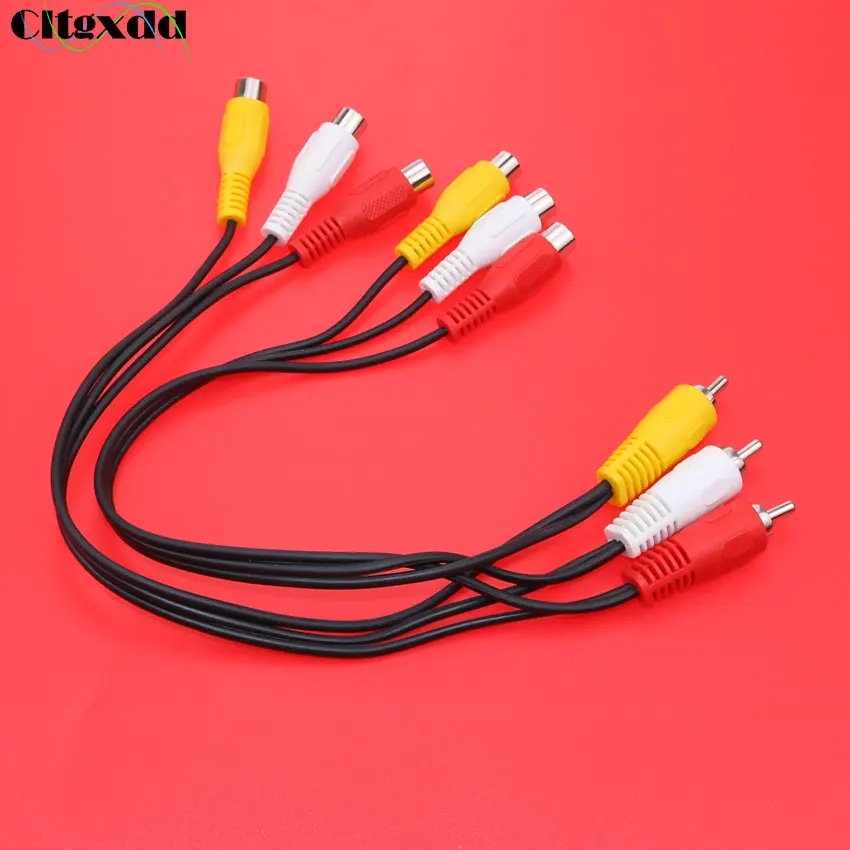 Черный аудио видео кабель cltgxdd 30 см 3RCA штекер на 6 RCA сплиттер AV TV DVD стандартной