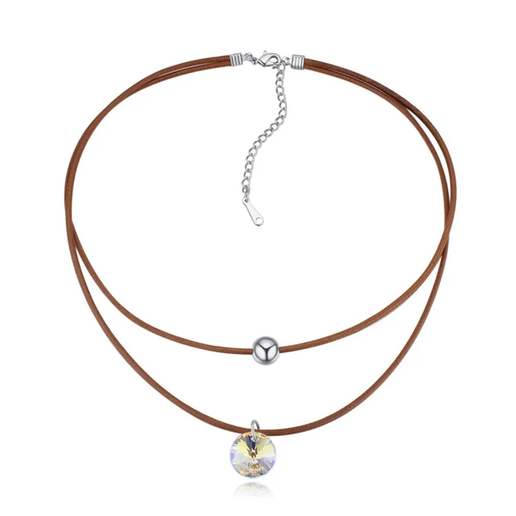 Malanda бренд 2017 Новая мода круглый кулон &quotкристалл от Swarovski веревку цепи Чокеры