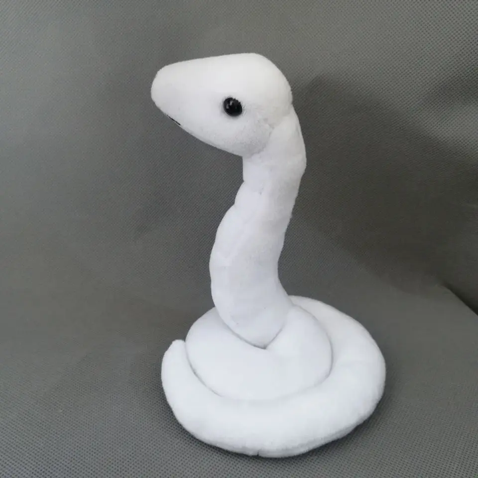 

about 18x12cm lovely cartoon white snake plush toy soft doll kid's toy birthday gift h2486