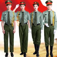 new arrive army chorus performance suit for women military uniform band drum team stage performance clothing