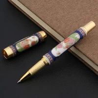 blue and white chinese porcelain with peony flower painting rollerball pen stationery office school supplies writing