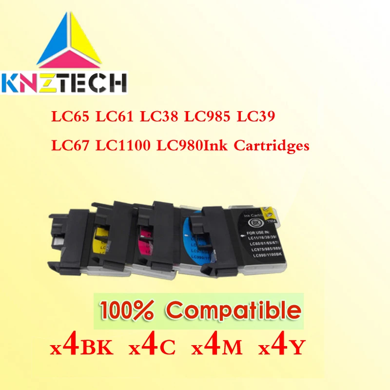 4 комплекта Совместимый картридж для LC38 LC39 LC980 LC990 LC1100 MFC J265W/J410/J415W/J220|cartridge seal|cartridge