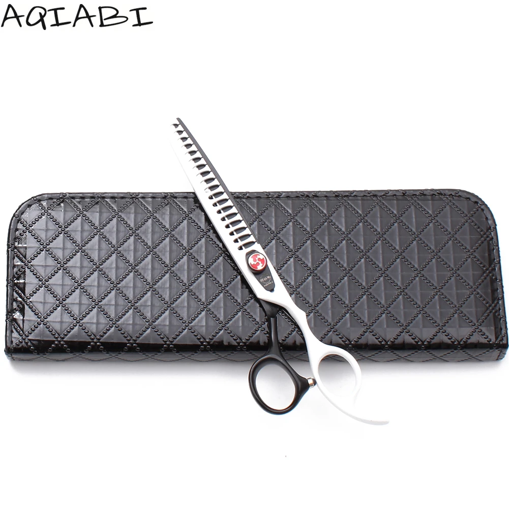 A4004 7" AQIABI 440C Professional Dog Scissors Pet Grooming 18 Teeth Fishbone Thinning Shears Animal Supplies | Красота и