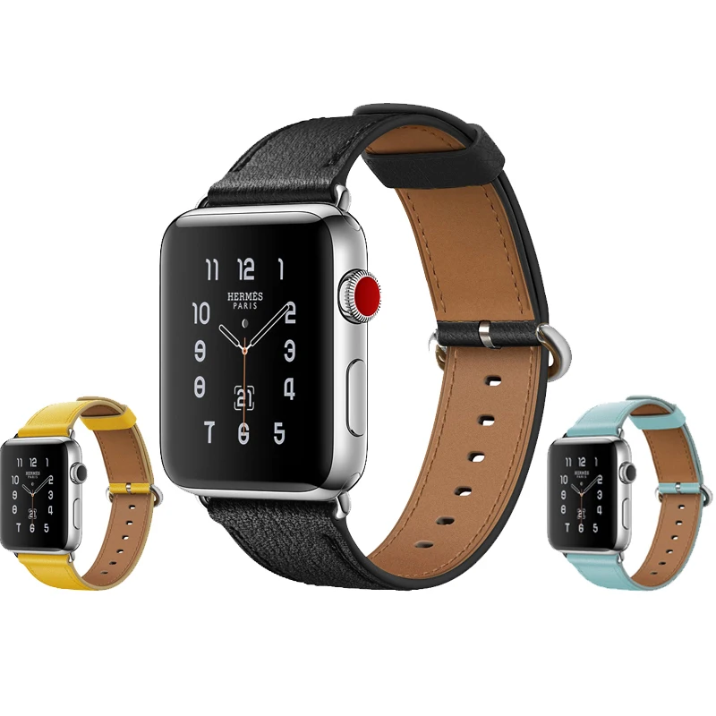 Ремешок из натуральной кожи для apple watch band 44 мм 40 браслет iwatch 42 38 series 6/5/4/SE/3