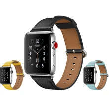 Ремешок из натуральной кожи для apple watch band 44 мм 40 браслет iwatch 42 38