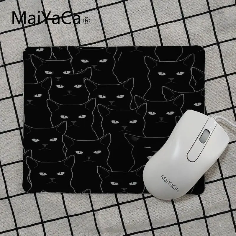 No Lock Edge18x22cm MaiYaCa крутой коврик для мыши для кошек черно-белый DIY дизайн игровой с узором Размер для 18x22 см 25x29 см резиновые коврики для мыши - Цвет: No Lock Edge18x22cm