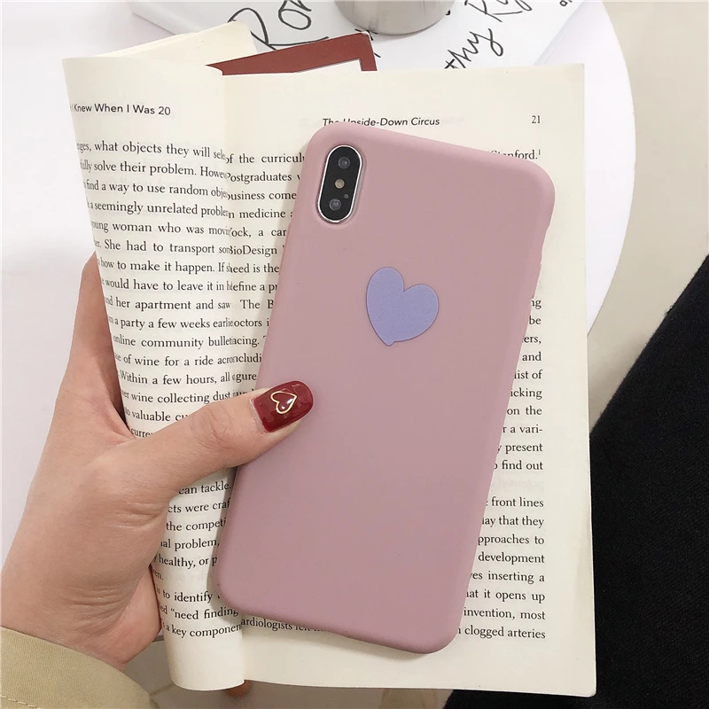 LOVECOM пары чехол для телефона для iPhone 11 Pro Max XS Max XR 6 6S 7 8 Plus X корейский сердце карамельный цвет Мягкий ТПУ Телефон задняя крышка