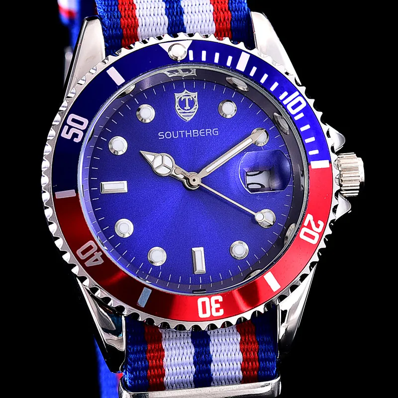 Мужские наручные часы southберга 2017 роскошные для ролевых игр мужские кварцевые с