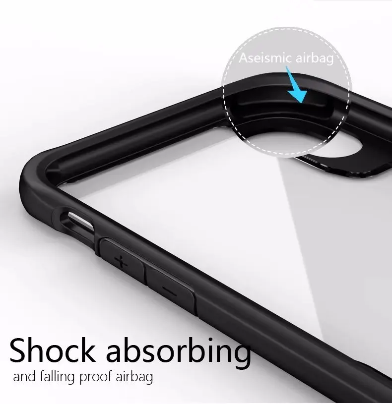 hot black red navy soft and tough TPU Case HD transparent edge reinforcement for iPhone X case full protection |