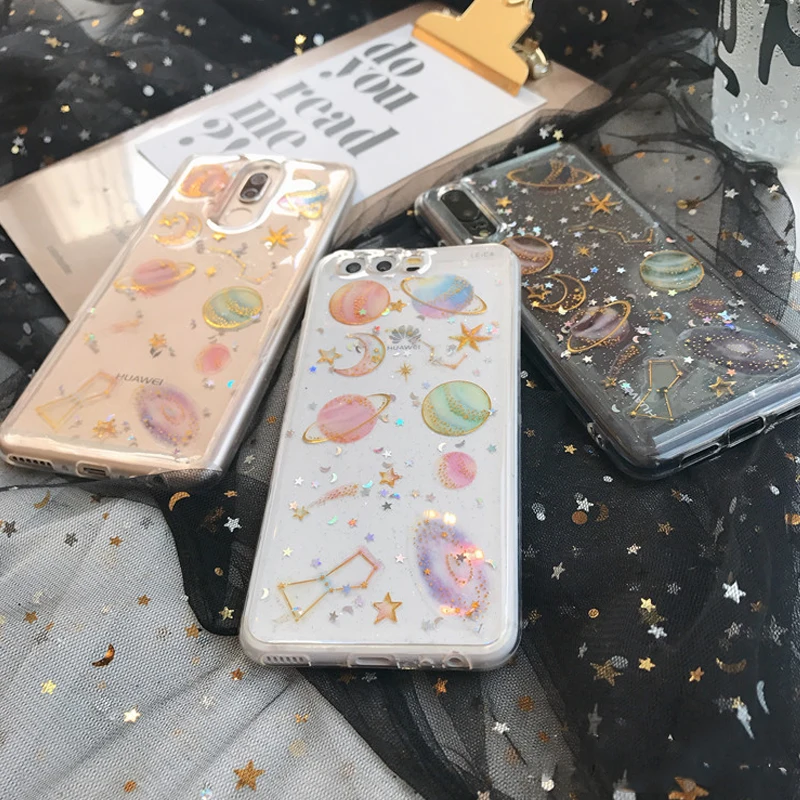 Soinmy Honor 8x роскошный блестящий чехол Space Star для Huawei mate 20 lite силиконовый прозрачный