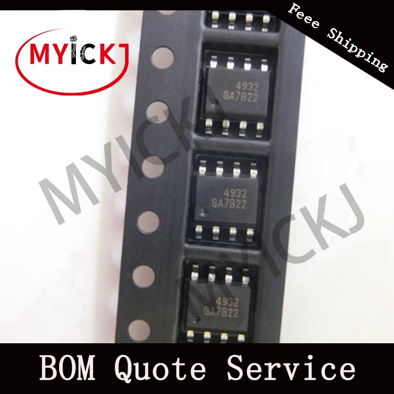 10 шт. AO4932 микросхема MOSFET 2N CH 30 V 11A/8A 8soic 4932|Светодиодные чипы| |
