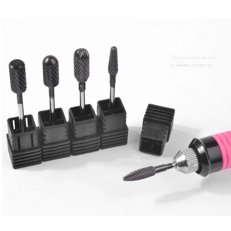 

1Pcs Electric Nail File Safety Drill Bits Black Color Carbide Medium Fine Nail Art File Bits Size 3/32" Manicure Nail Griding 16