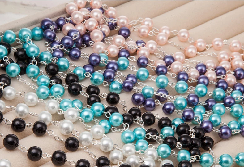 Поставки новые популярные мода 2 Слоя pearl Религиозных крест бусы Христианской