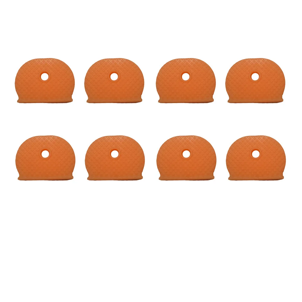 8 Pieces Orange Новая мода 8 шт резиновые крышки для ключей s полукруглые многоцветные мягкие замки для ключей крышки для ключей Топпер брелок 8 цветов - Цвет: 8 Pieces Orange
