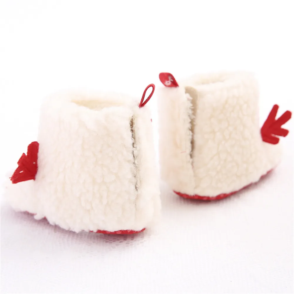 1 Pair Toddler Baby Shoes First Walker Christmas Deer Santa Claus Soft Soled Warm Indoor 11-13CM Loop Walking Shoe |