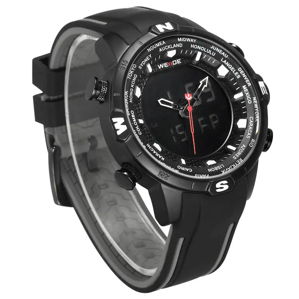 WEIDE оригинальный для ЖК-дисплея цифровые водонепроницаемые мужские часы