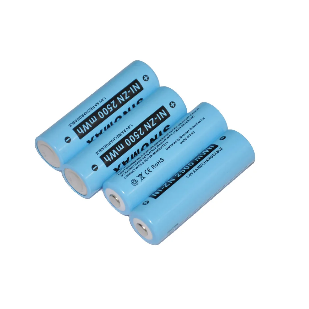 4 шт. AA Размер 2500mAh батарея Ni-Zn 1 6 V перезаряжаемые NiZn батареи заменить для 2 Ni-MH 5
