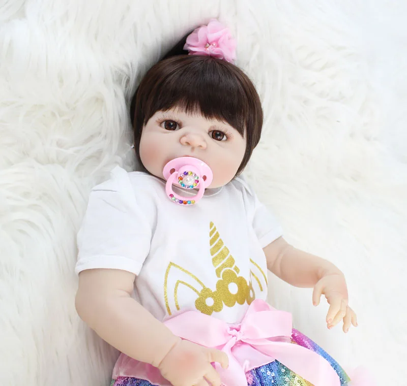 55 см силиконовая кукла Reborn Baby Doll игрушка 22 дюйма виниловая новорожденная
