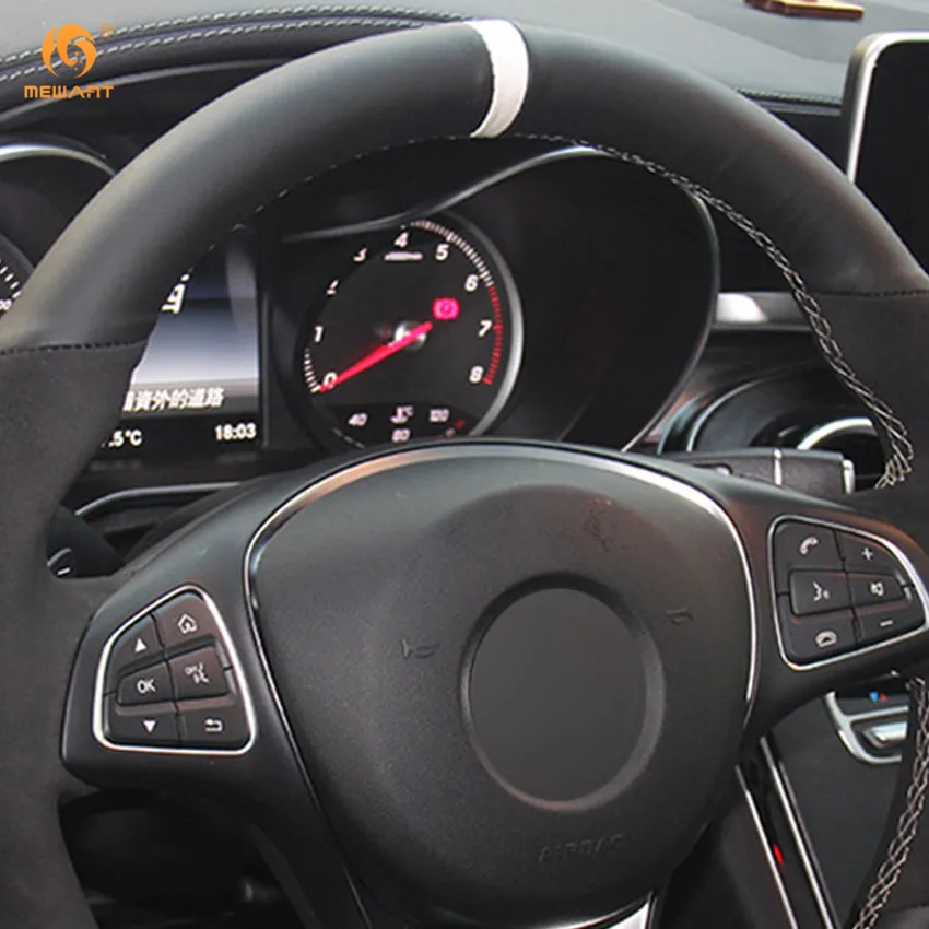 MEWANT черная натуральная кожа замша белый маркер детали для Mercedes Benz C180 C200 C260 C300 B200 |