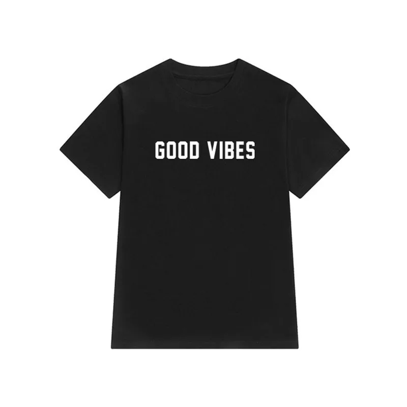 Новинка модная футболка good vibes tumblr повседневные топы для девочек футболки