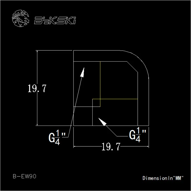 Bykski B-D90 B-EW90 под углом 90 градусов переходник для женщин и мужчин G1/4 трубки локоть 2F разные цвета для водяного охлаждения радиатора