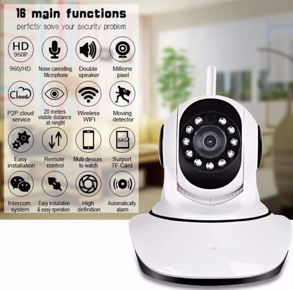 1280*720 P безопасности IP Камера видеонаблюдения HD сеть Wi Fi Беспроводной дома