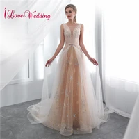 ilovewedding jewel collar high quality lace a line bridal gown sleeveless sexy back elegant beach vintage wedding dress