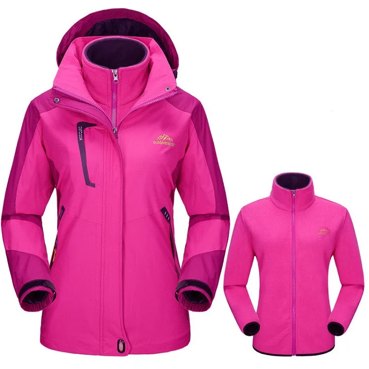 Rose NaranjaSabor, зимние женские повседневные куртки, 2 шт., водонепроницаемые, ветрозащитные, теплые женские пальто, съемная женская брендовая одежда - Цвет: Rose