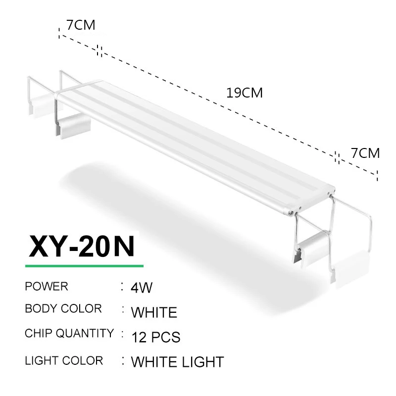 XY-20N White Аквариумный светодиодный светильник ing 15-57 см 220-240 в светильник для аквариума с выдвижными кронштейнами белый и синий светодиодный s подходит для аквариума - Цвет: XY-20N White