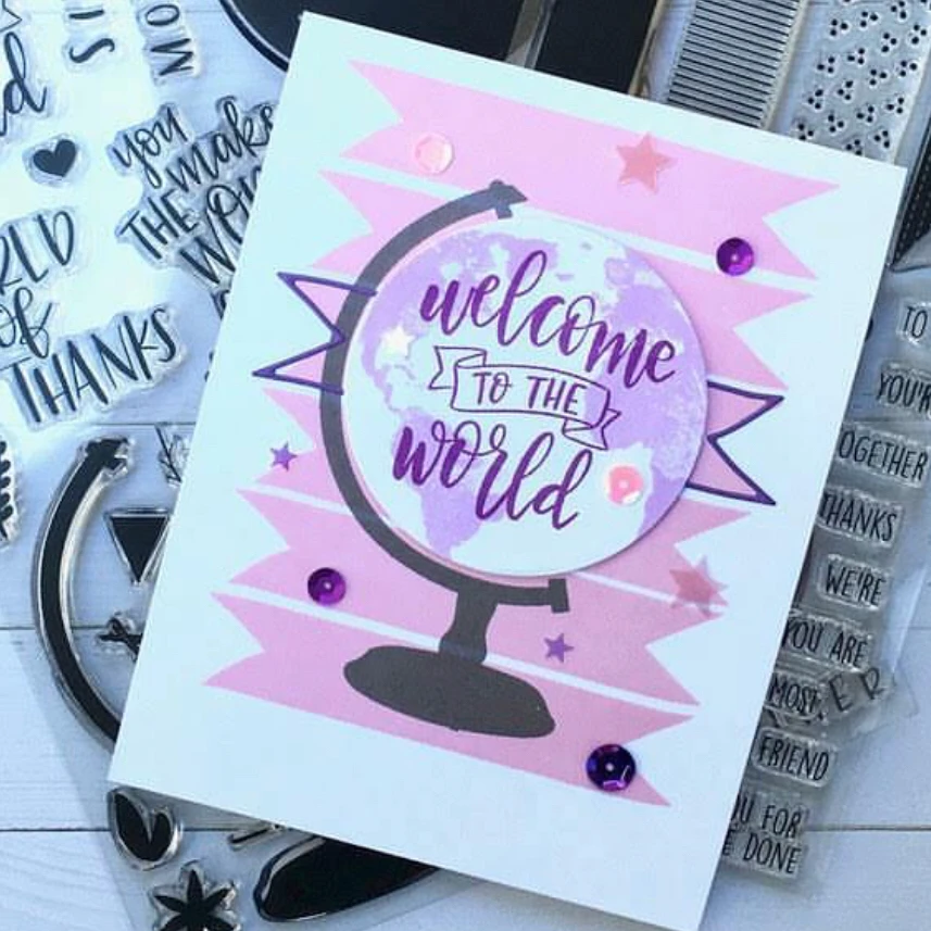 Глобус/прозрачные штампы для скрапбукинга DIY/изготовление карт/рождественские