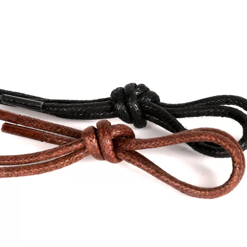 1Pair Waxed Cotton Round Shoe laces Leather Shoes lace Waterproof ShoeLaces Men Martin Boots Shoelace Shoestring