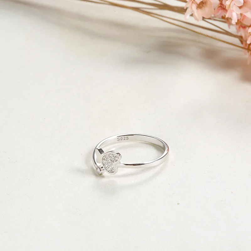 2017 новая мода высокое качество супер кристалл серебро 925 пробы кольцо с сердцем