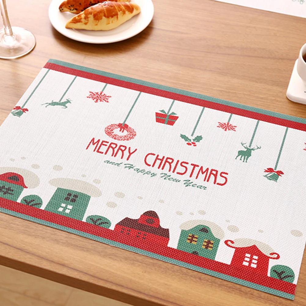 Merry Рождество прямоугольная скатерть для стола центральным настольная из ПВХ