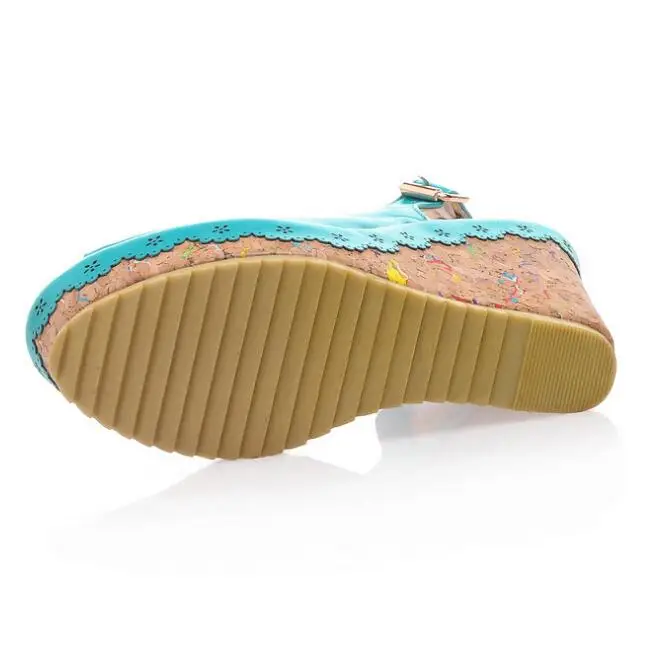 Сандалии на танкетке с открытым носком в римском стиле модные туфли высоком