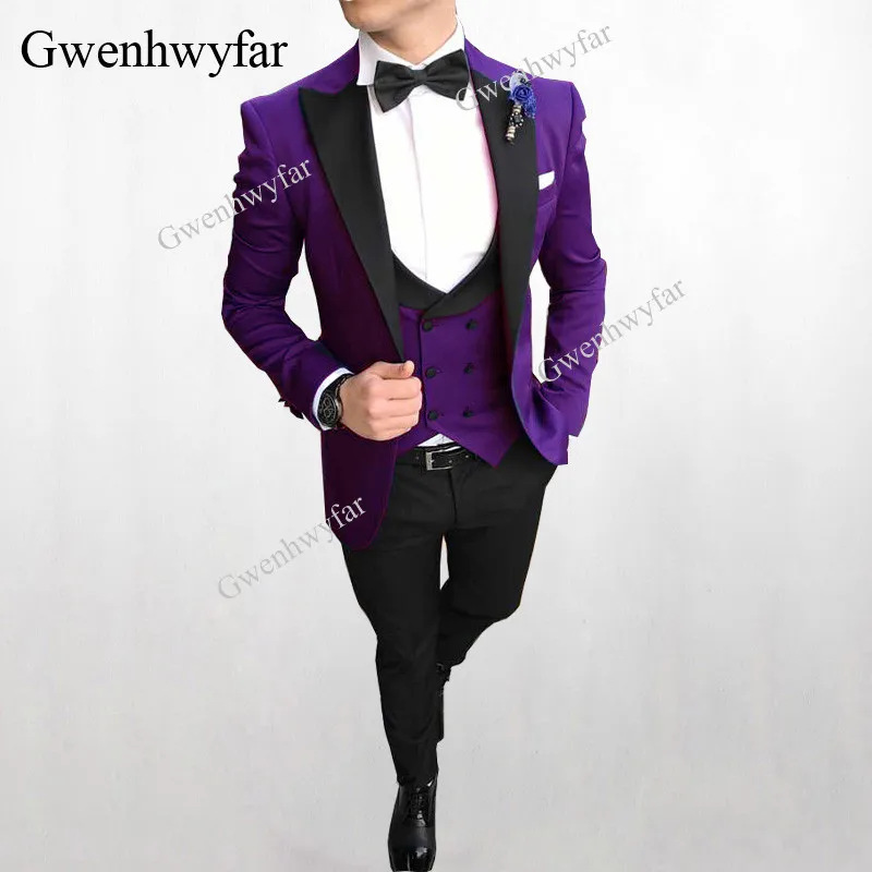 Мужские костюмы темно синего цвета Gwenhwyfar BJ23 новинка 2018 пиджак брюки жилет