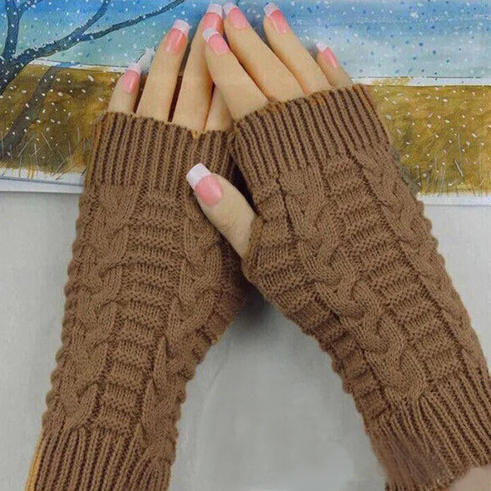 

#5 DROPSHIP 2021 NEW Fashion Knitted Arm Fingerless Winter Gloves Unisex Soft Warm Mitten Freeship