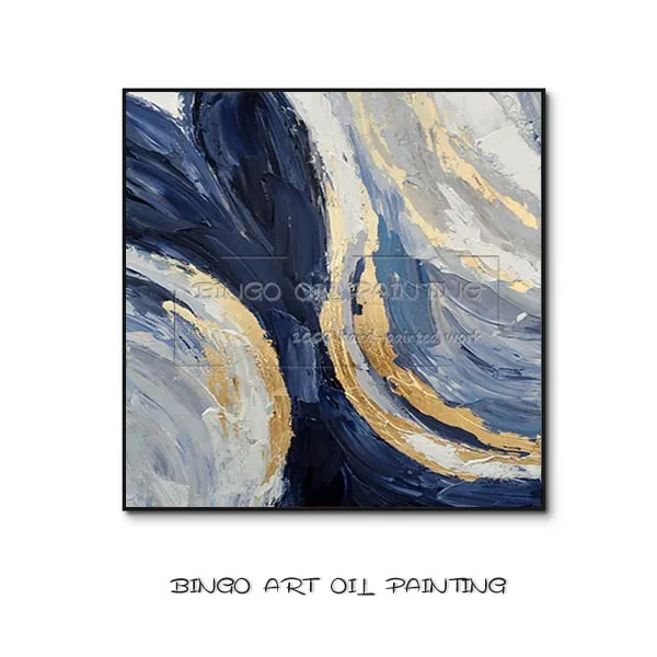 Abstract Painting G Ручная роспись высокое качество большой размер абстрактная живопись маслом на холсте Ручная роспись Абстрактная Золотая фольга картина маслом для гостиной - Цвет: Abstract Painting G
