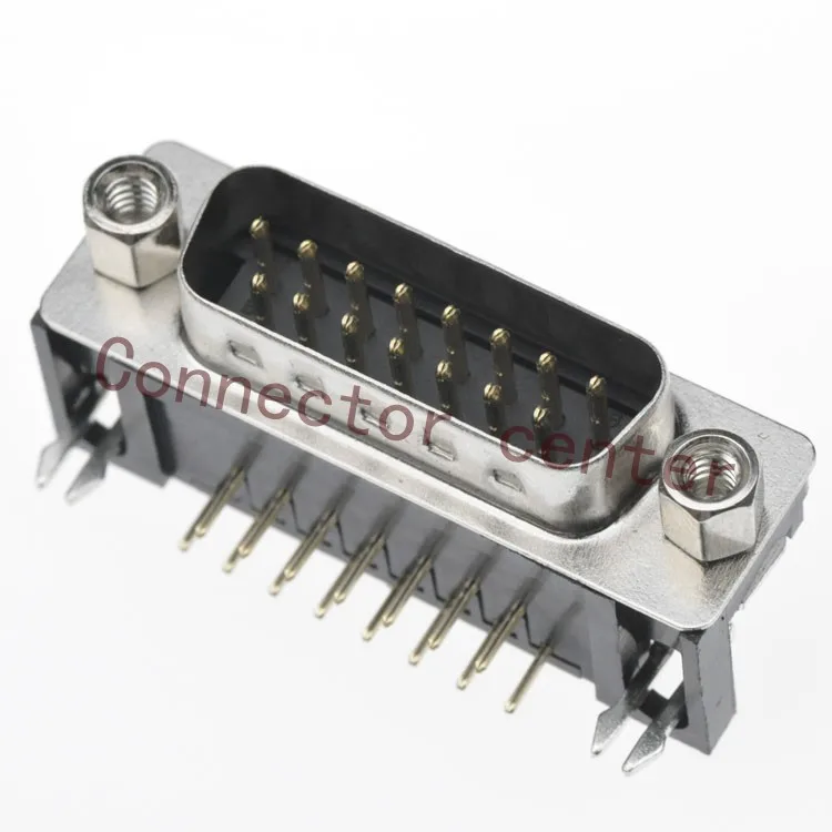 High Quality D-SUB DB DR Connector Right Angle 15PIN 2-ROW Male Gold Planted 1U DSUB Jack Обустройство дома