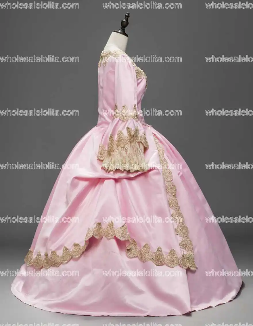 Розовое платье Marie Antoinette Renaissance из парчи бальное костюм для восстановления|costume