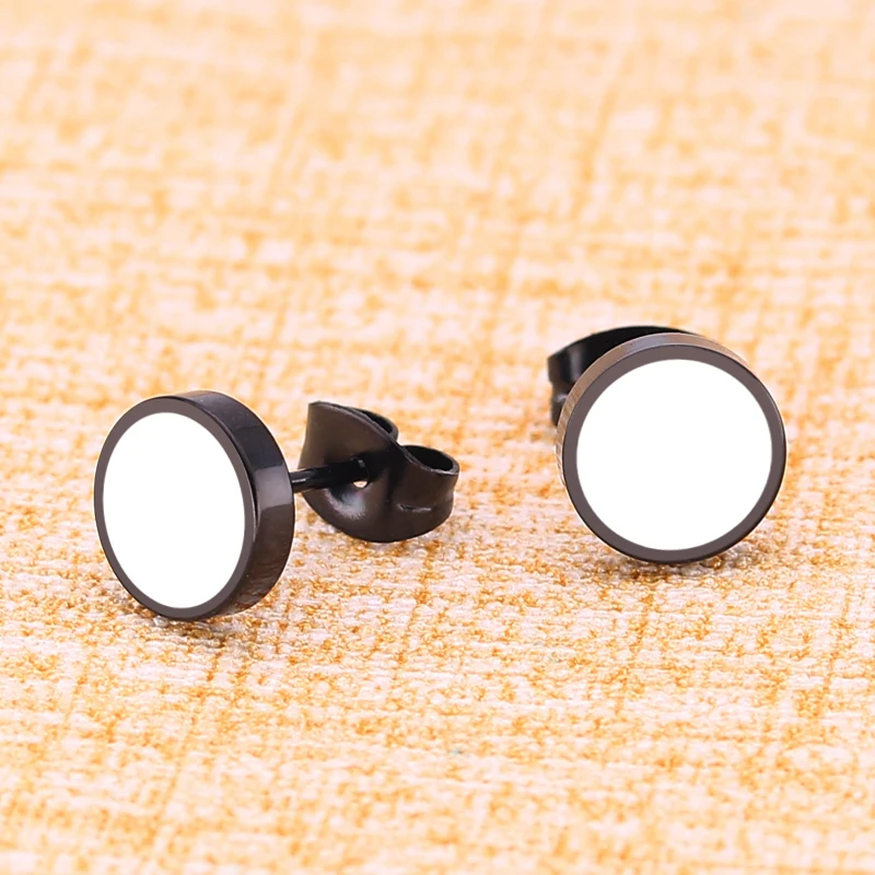 Titanium steel round barbell earrings female cake drop oil ear jewelry | Украшения и аксессуары