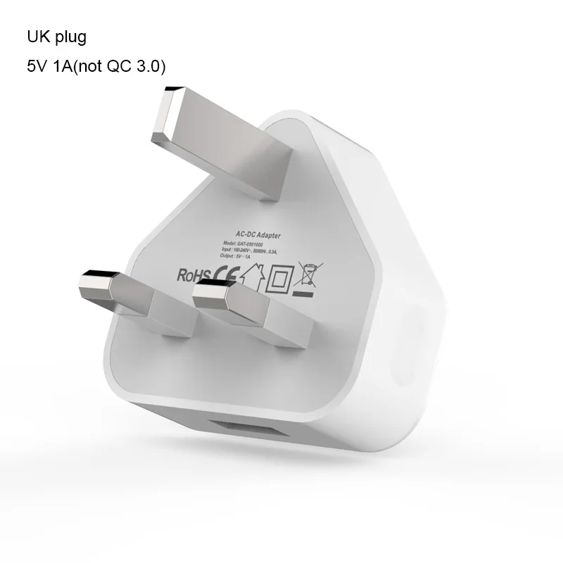 Зарядные устройства для мобильных телефонов для iphone, Android, USB, EU, US, UK, вилка, быстрая зарядка SIKAI 5 В, 1A, 2A, 12 В, 1.5A, QC 3,0 - Тип штекера: 5V 1A UK plug