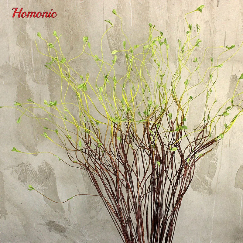 6 шт./партия Зеленые искусственные растения цветочные ремесла курчавая ива с